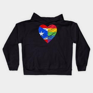 Lgbtq Puerto Rico Gay Pride Heart For Gay Lesbian Love Lgbt Kids Hoodie